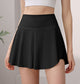 High Rise Flowy Athletic Skort with Side Pocket and Built-In Shorts