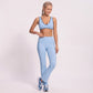 V Neck Sports Bra Contrast Trim Workout Top