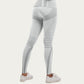 Seamless High Waist Ribbed Leggings with Sculpting Contour Panels and Compression Fit
