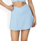 High Waist Active Skirt with Crossover Waistband and Lightweight Fabric