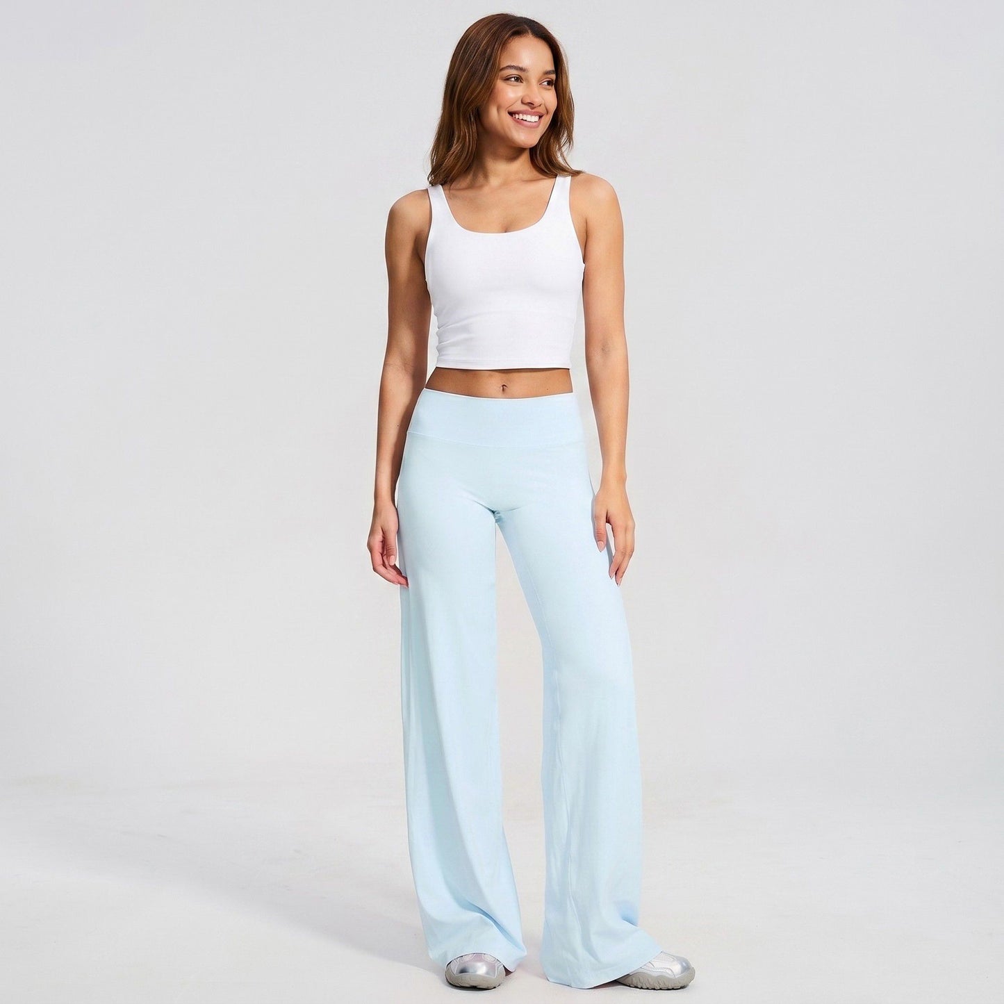 High Waisted Wide Leg Yoga Pants Loose Fit Workout Lounge Pants