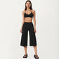 High Waist Capri Wide Leg Pants with Smooth Stretch Fabric and Relaxed Fit