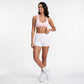 Padded V Neck Sports Bra Tank Top Wide Strap Workout Yoga Crop Top