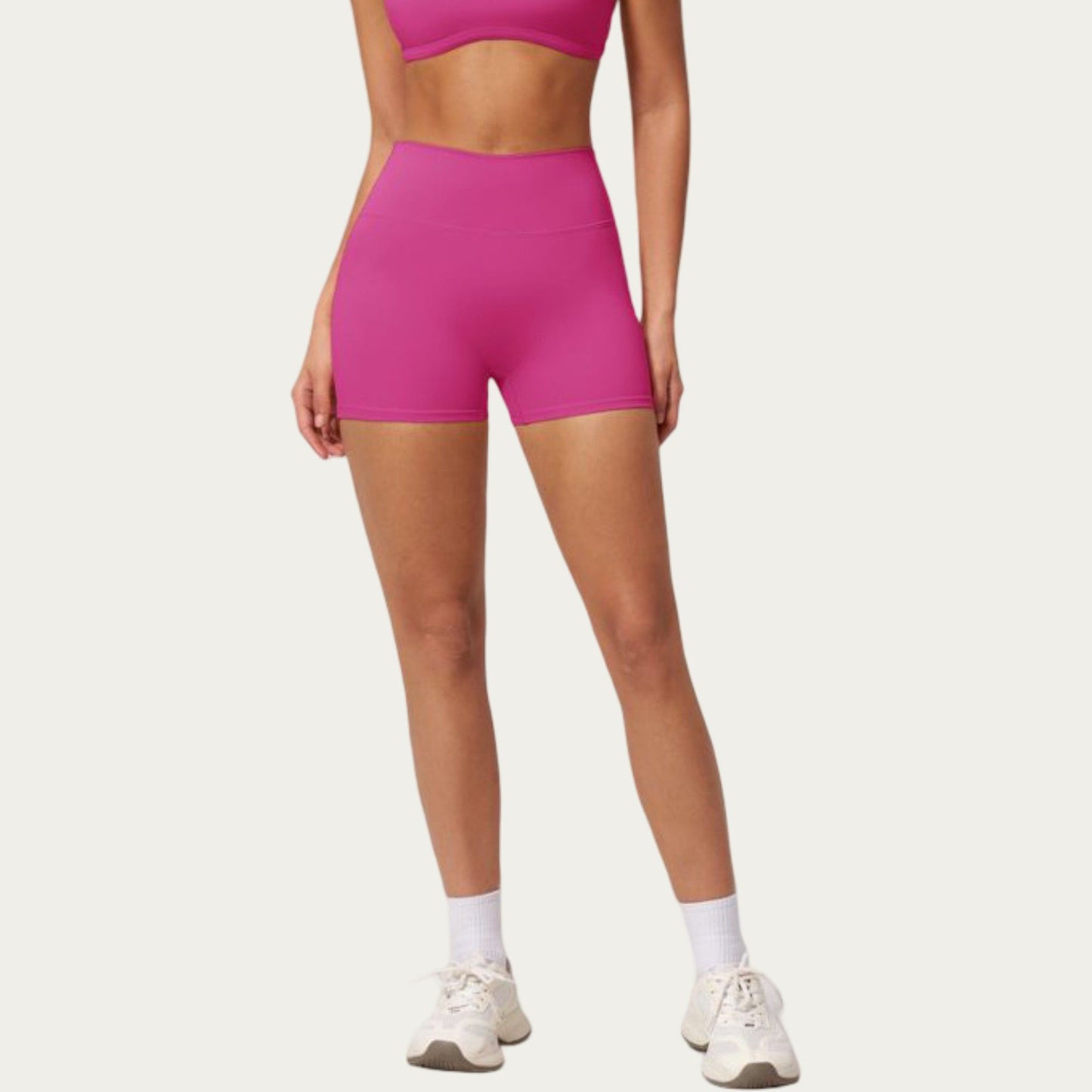 High Waist Mini Biker Shorts with Smooth Stretch Fabric and Supportive Fit