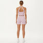 High Neck Longline Sports Bra with Open Back and Cropped Active Fit