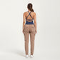 Fitted Strappy Back Tank Top with Scoop Neck and Cross Back Design