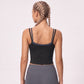 Double Strap Workout Tank Square Neck Fitted Crop Top