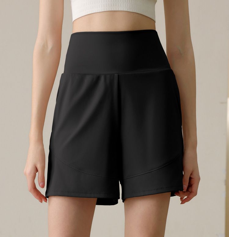 High Rise Athletic Shorts with Side Pockets