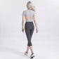 High Waist Capri Leggings with Wide Waistband Smooth Stretch Pull On Yoga Active Pants