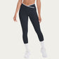 High Waist Crossover Leggings with Contoured Fit and V-Shaped Waistband