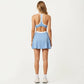 Athletic Dress with Racerback Top Built-In Shorts Contrast Trim Pleated Skirt