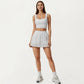 Pleated Athletic Skort with Built-In Shorts and Side Pocket