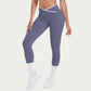 High Waist Crossover Leggings with Contoured Fit and V-Shaped Waistband
