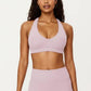 Racerback Sports Bra with Scoop Neck and Open Back Cutout Design