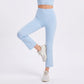 High Waist Cropped Flare Yoga Pants with Wide Waistband Smooth Stretch Workout Leggings