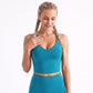 V Neck Cropped Active Tank Top with Adjustable Crisscross Back Straps for Gym Workouts