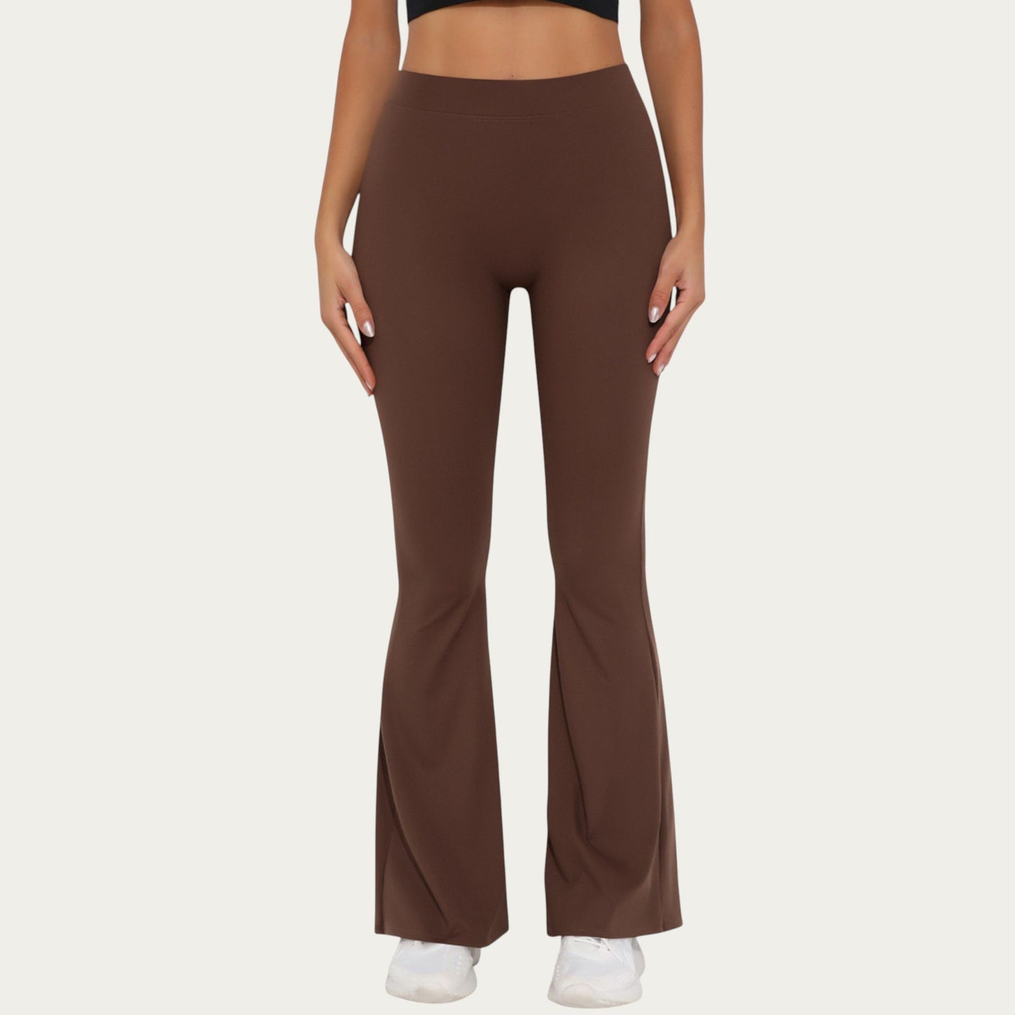 High Waist Flare Leg Yoga Pants with Stretch Fit and Contoured Waistband