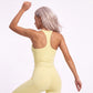 Racerback Workout Tank Top Scoop Neck Fitted Active Crop Top