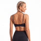 V Neck Sports Bra with Slim Straps Fitted Workout Top for Yoga Running Gym Training