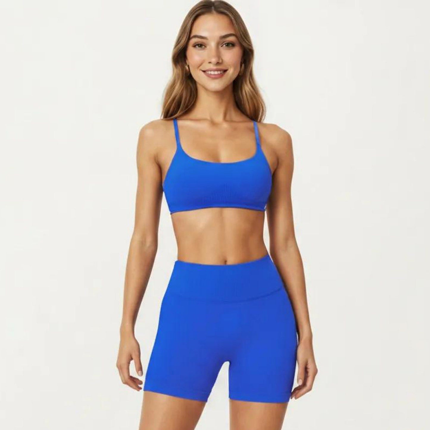Strappy Sports Bra with Crisscross Back and Smooth Stretch Fit