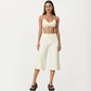 High Waist Capri Wide Leg Pants with Smooth Stretch Fabric and Relaxed Fit