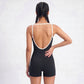Cami Strap Active Romper Square Neck Open Back Workout Yoga One Piece Shorts Jumpsuit