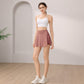 High Rise Flowy Athletic Skort with Side Pocket and Built-In Shorts