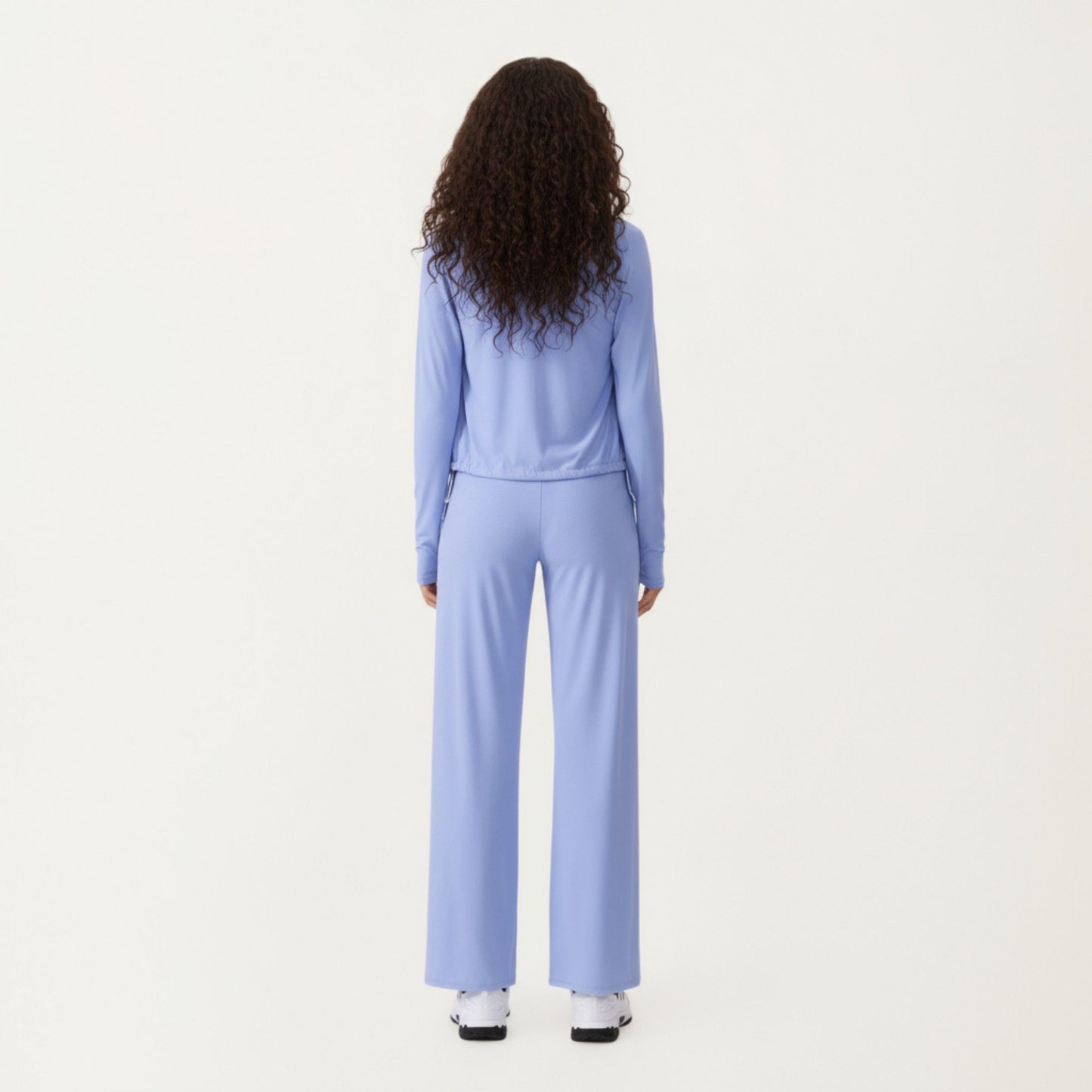 High Waist Wide Leg Sweatpants with Drawstring Waistband