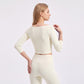 Off Shoulder 3/4 Sleeve Crop Workout Top