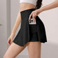 High Rise Flowy Athletic Skort with Side Pocket and Built-In Shorts