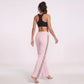 High Waist Wide Leg Workout Pants with Contrast Side Stripes