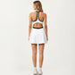 Athletic Dress with Racerback Top Built-In Shorts Contrast Trim Pleated Skirt