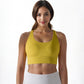 Scoop Neck Stretchy Cropped Banded Criss Cross Back Sports Bra