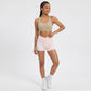 High Waist Crossover Waistband Pocket Workout Biker Shorts