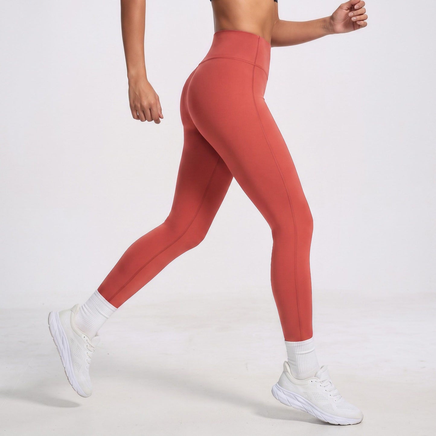High Waist Full Length Workout Leggings with Contour Seams