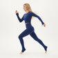 Seamless Long Sleeve Cropped Top with Thumbhole Cuffs and Fitted Waistband