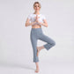 High Waist Cropped Flare Leggings with Wide Waistband Smooth Stretch Pull On Yoga Pants