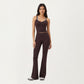 V-Neck Cropped Active Tank Top with Double Shoulder Straps