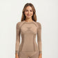 Long Sleeve Seamless Compression Top with Contoured Mesh Detailing