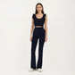 High Waist Flare Sweatpants with Slim Fit Stretch Fabric