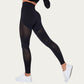 Seamless Patterned Leggings with Ribbed Details and Contouring Panels