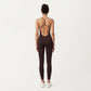 Scoop Neck Full-Length Activewear Bodysuit with Spaghetti Straps