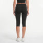 High Waist Side Stripe Capri Leggings Wide Waistband Cropped Workout Yoga Pants