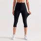 High Waist Capri Leggings with Wide Waistband Smooth Stretch Pull On Workout Yoga Pants