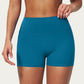 High Waist Mini Biker Shorts with Smooth Stretch Fabric and Seam Detail