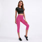 High Waist Capri Leggings with Wide Waistband Smooth Stretch Pull On Workout Yoga Pants