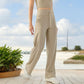 High Waisted Wide Leg Lounge Pants with Drawstring and Pockets