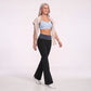 Foldover Waist Flare Yoga Pants Stretch Workout Pants