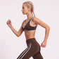 V Neck Sports Bra Contrast Trim Workout Top