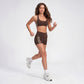 Padded Side Stripe Sports Bra Tank Top Scoop Neck Workout Yoga Crop Top